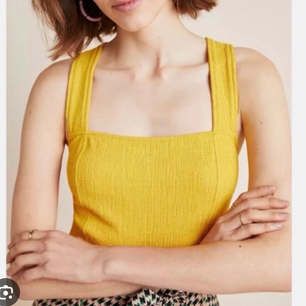Anthropologie Current Air Mustard Yellow Camisole Top